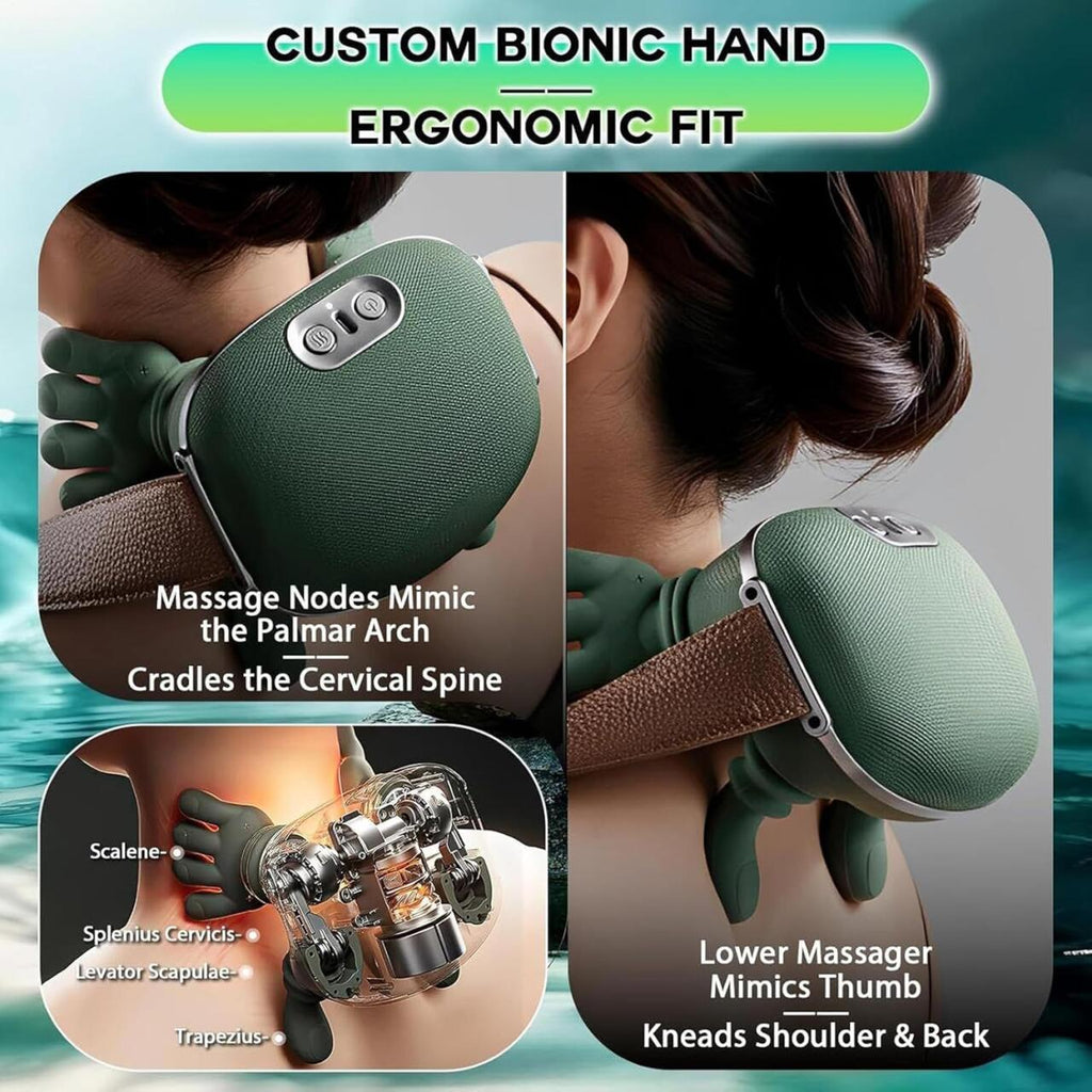 BN4295 Masajeador Cervical y Espalda 4D Mano Biónica con Calor