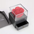 Rosa Eterna + Collar - Flor Preservada en Cúpula de Cristal