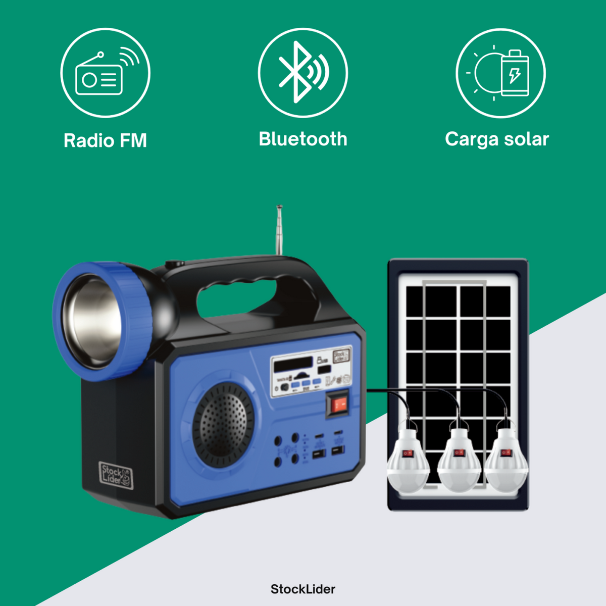 Batería portátil con placa solar