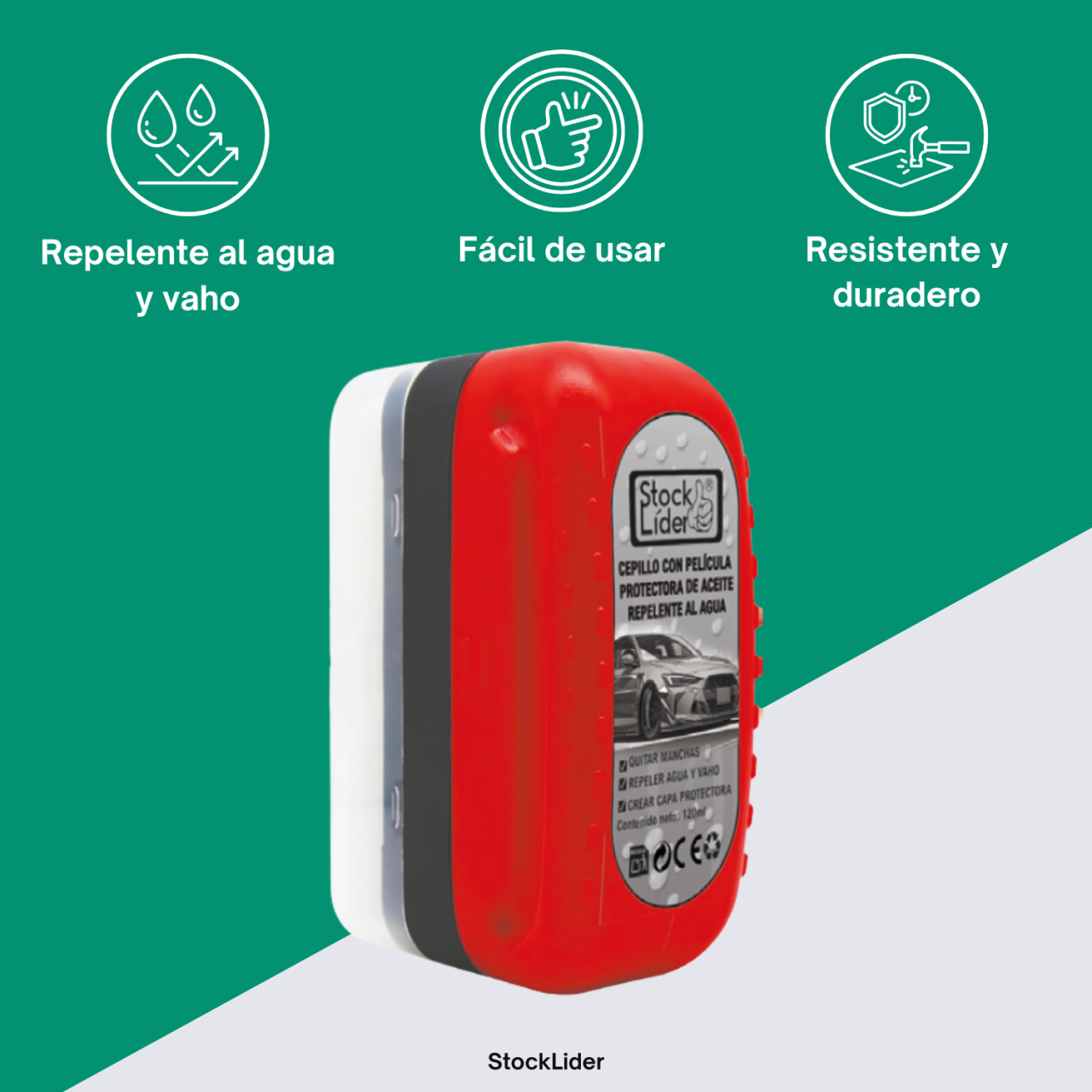 Cepillo con película protectora de aceite repelente al agua