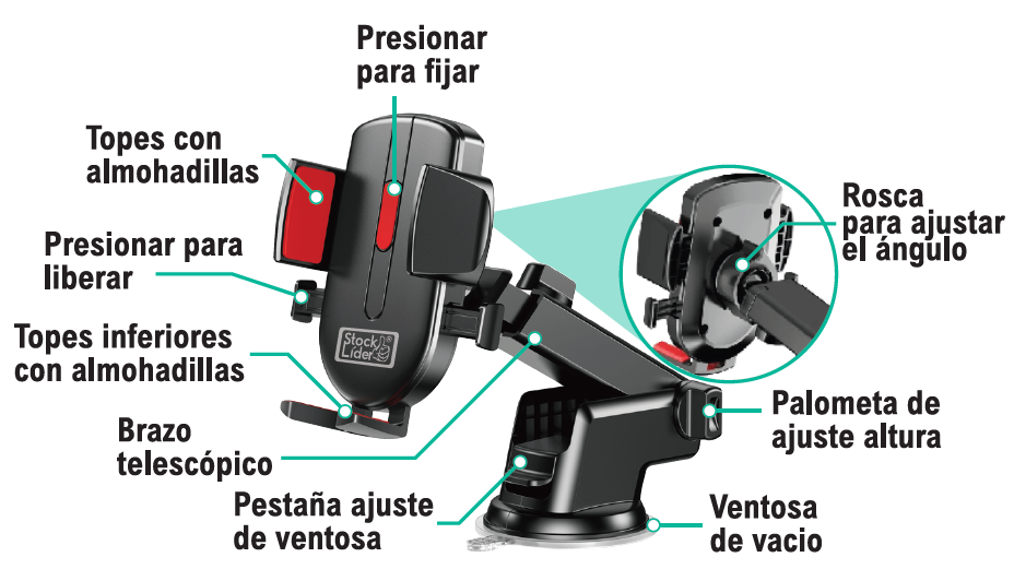 Soporte móvil para coche con brazo