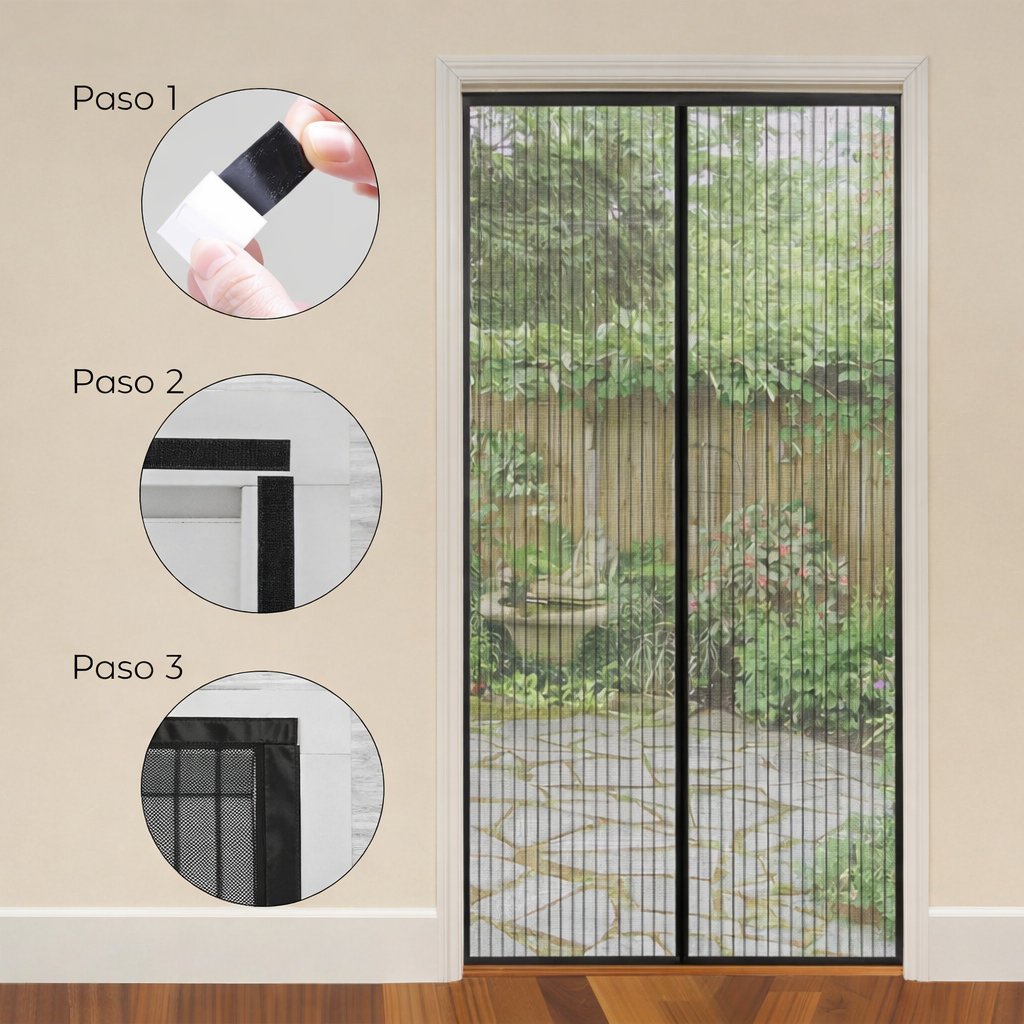 Mosquitera Magnética para Puerta con Cierre Automático
