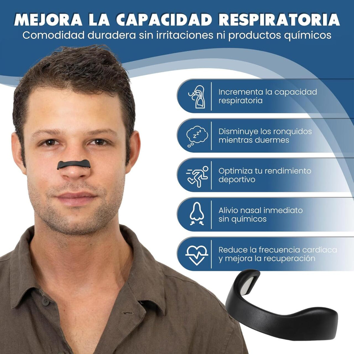 Tiras Nasales Magnéticas Premium Dispositivo Antirronquidos