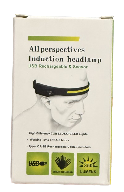 Linterna Cabeza Sensor con Luz Emergencia