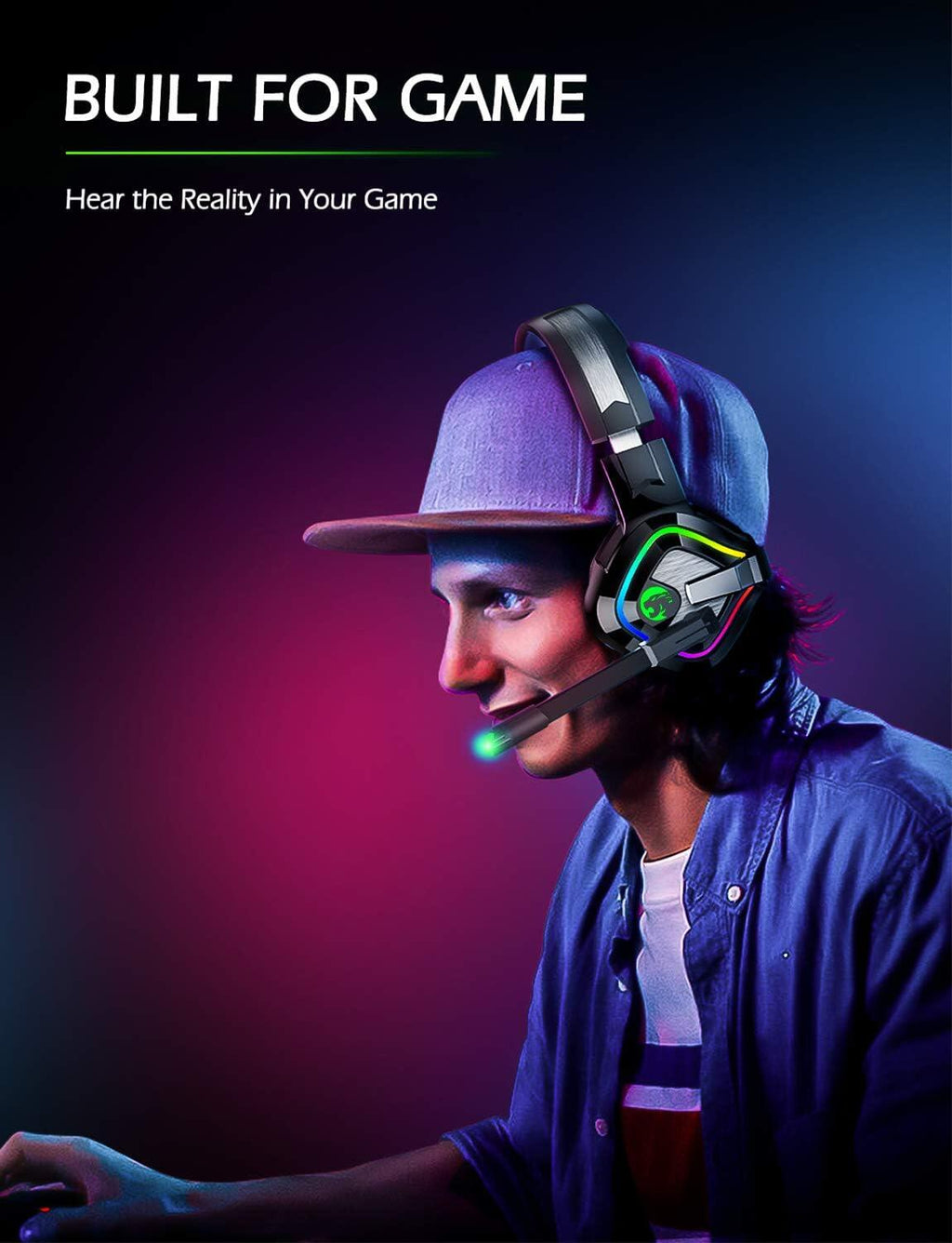 Cascos Gaming A66 con Luz RGB