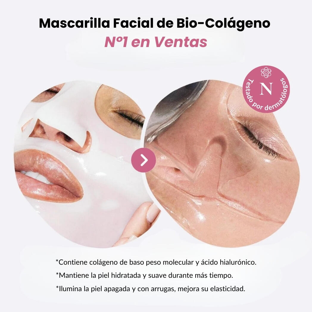 Mascarillas Biocolágeno - INCLUYE 5 Mascarillas