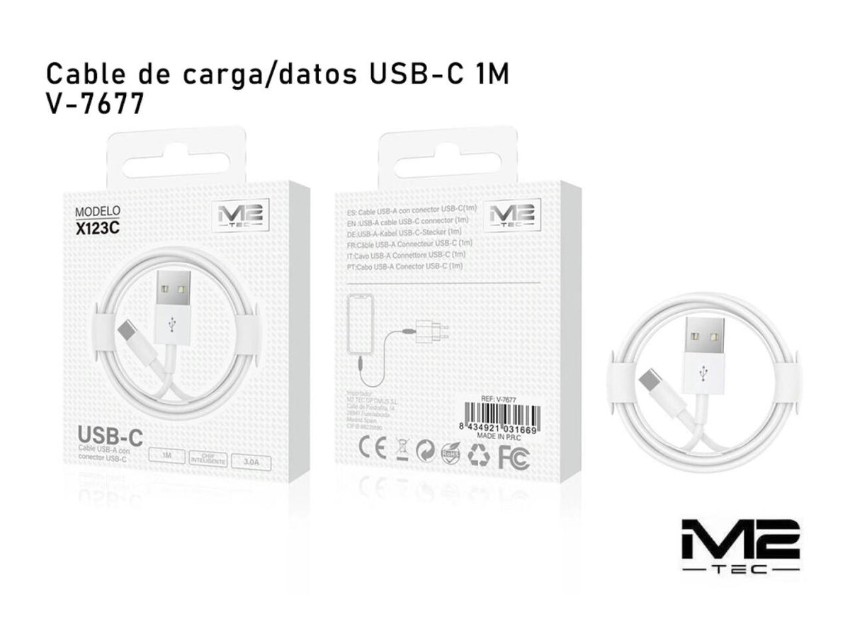 Cable USB-A a USB-C 3.0A, 100cm, M2 TEC