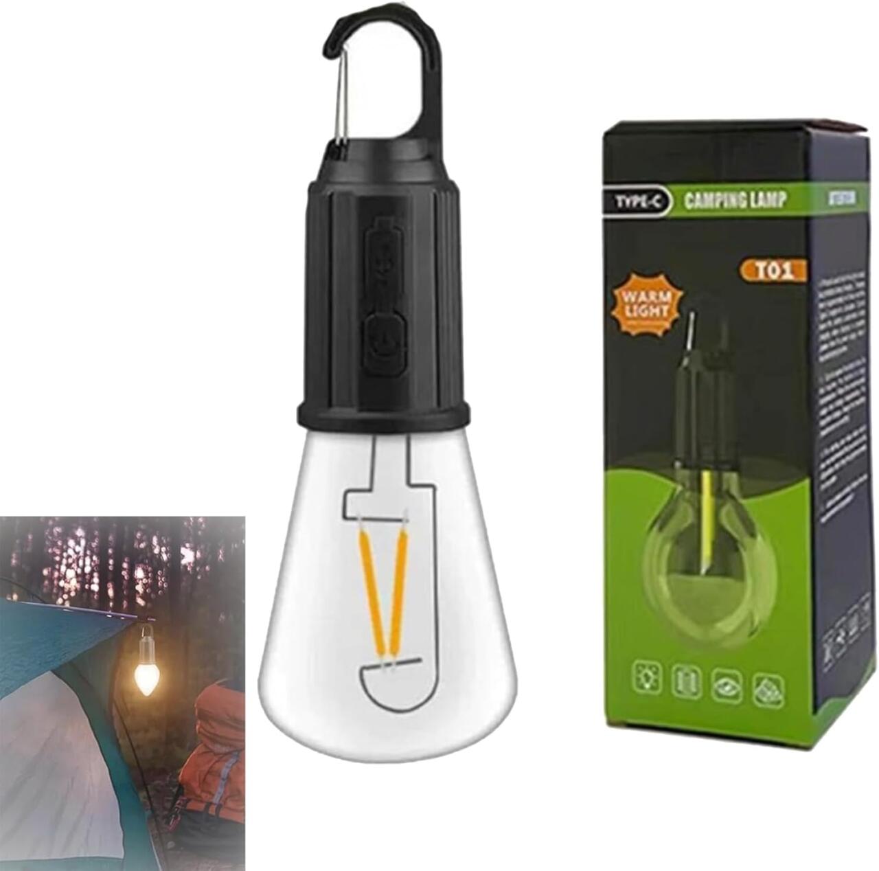 Bombilla Tipo C ideal para camping - Foco Resistente al Agua IPX4, Ideal para Camping y Decoración