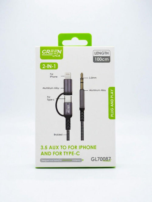 3.5 Aux para Iphone y para Tipo C