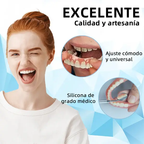 Prótesis Dental de Silicona - Sonrisa Instantánea y Cómoda