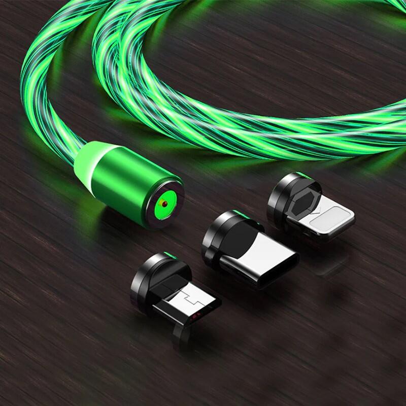 Cable Usb con Luz, Iman 3 en 1