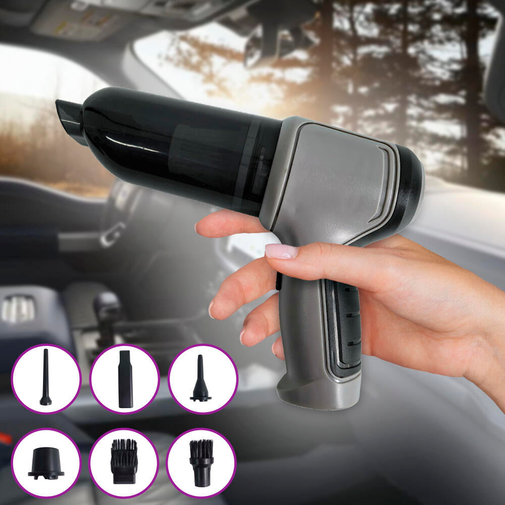 Aspirador de Mano Inalámbrico 4 en 1 con Soplador y Compresor, USB, para Hogar y Coche