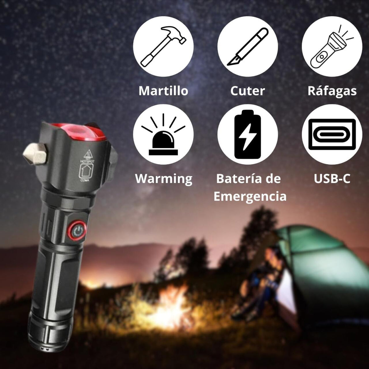 Linterna de emergencia superpotente
