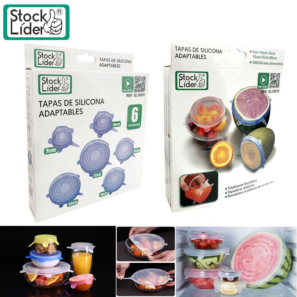 Pack 6 Tapas Silicona Redondas + 6 Cuadradas