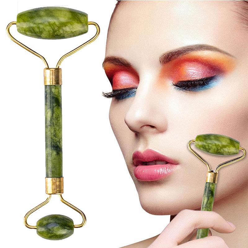 Masajeador Facial. Rodillo de Jade y Piedra Gua Sha