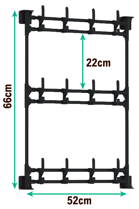 Perchero de pared 3 plantas