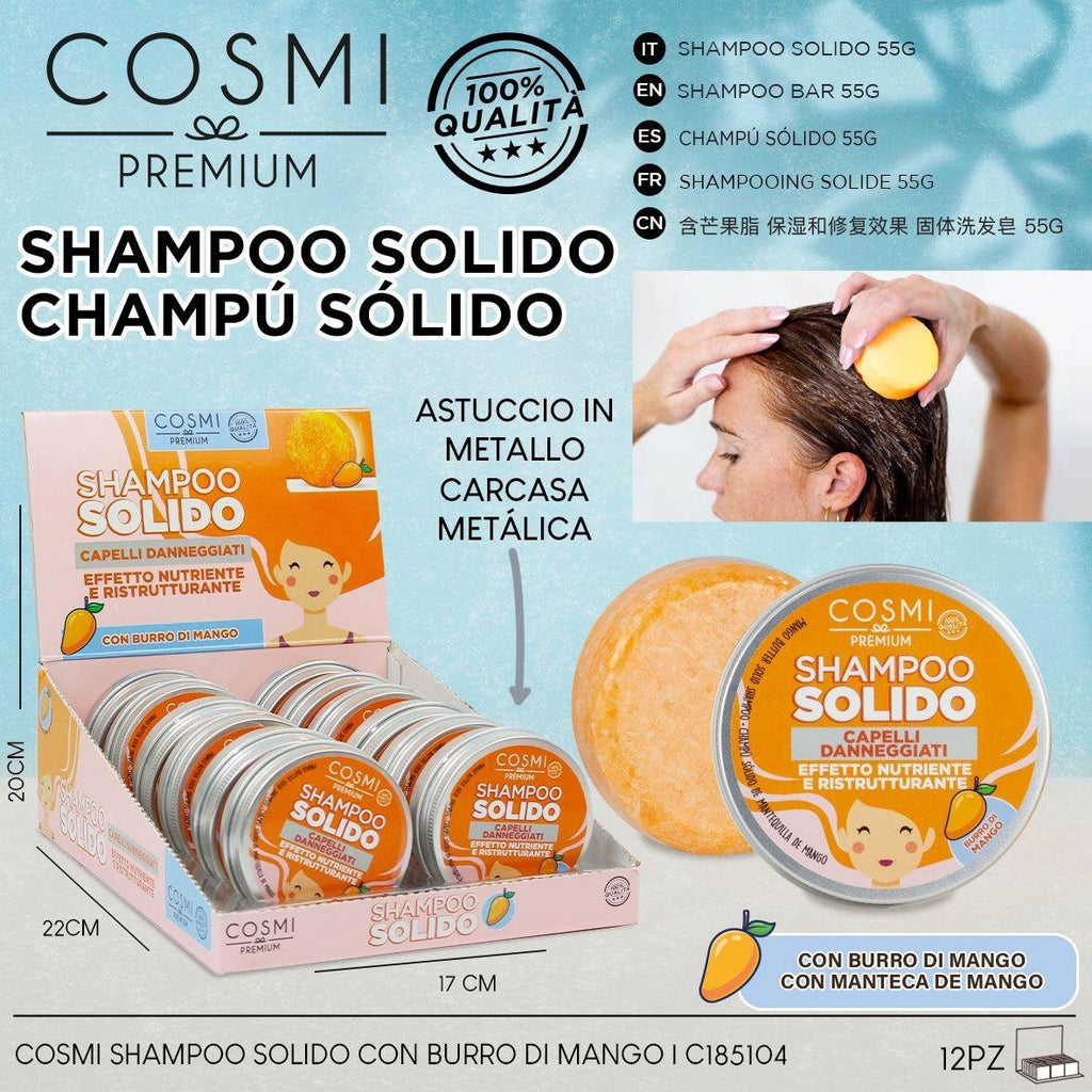 Champú Sólido de Mango 55g – Limpieza Natural, Aroma Exquisito y Cero Plástico