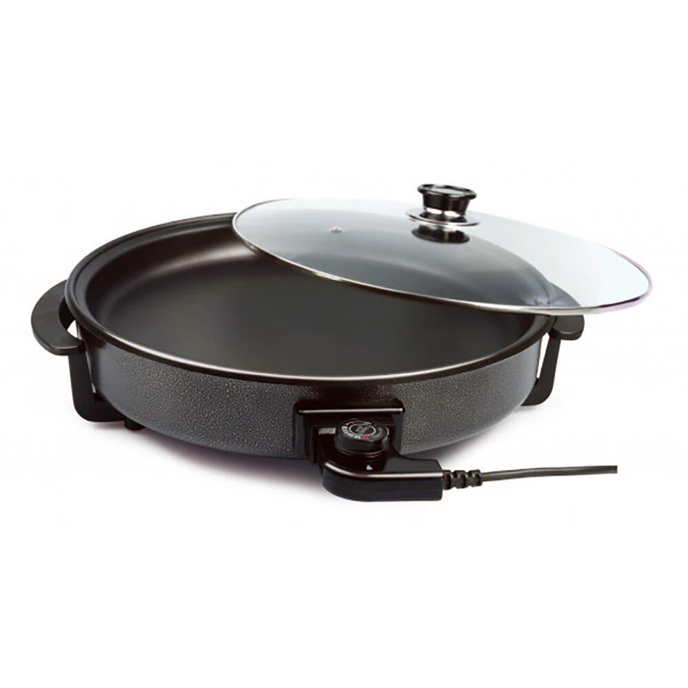Paellera Sartén Eléctrica 42 cm X 7 cm 1500W Antiadherente | Tapa Cristal | Termostato Regulable