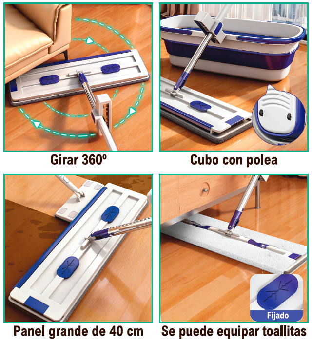 Mopa con cubo plegable