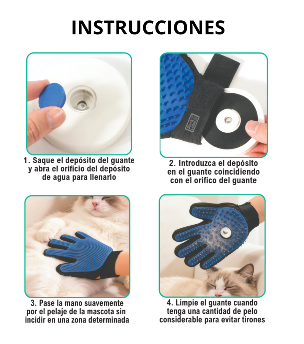 Guante quitapelusas con vaporizador