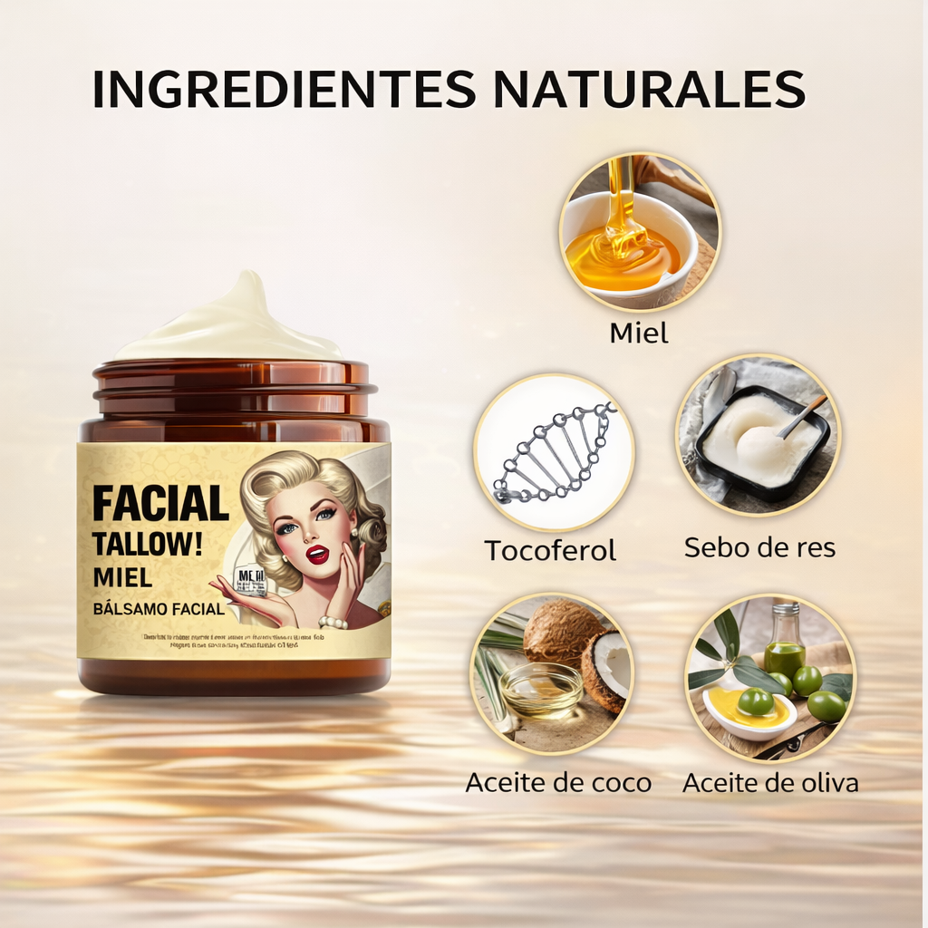 Crema Facial Hidratante de Sebo y Miel