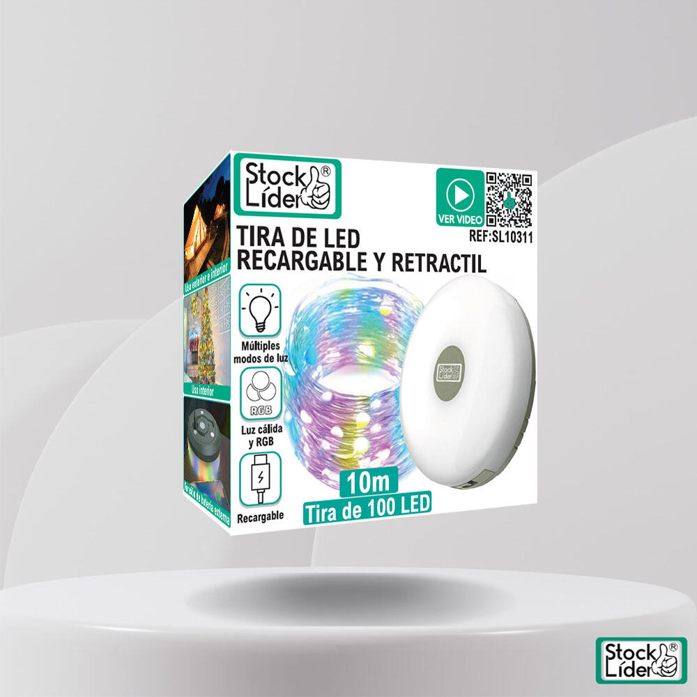 Tira de LED recargable y retráctil