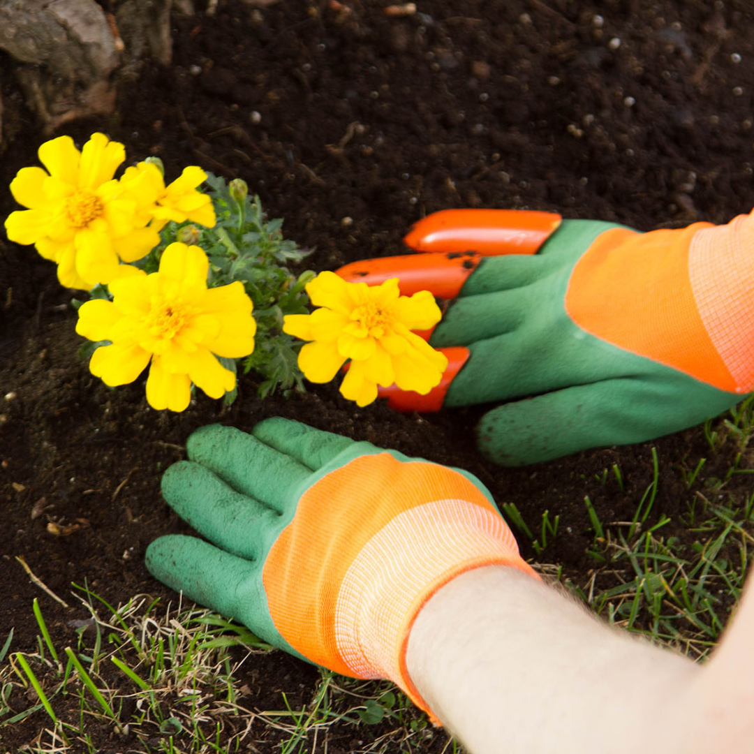 Guantes de jardinería a prueba de agua con garras para cavar, plantar y rastrillar