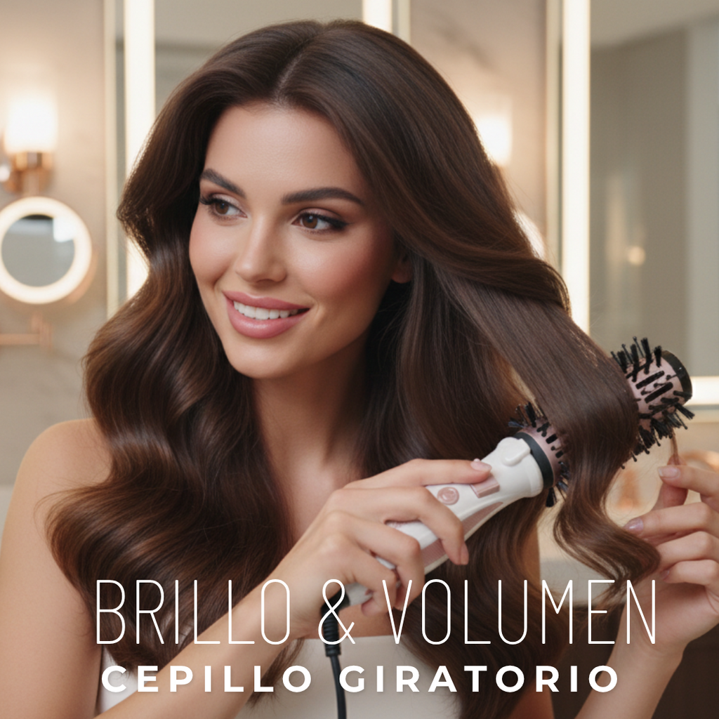 Cepillo giratorio recargable para alisar, dar volumen y brillo al cabello