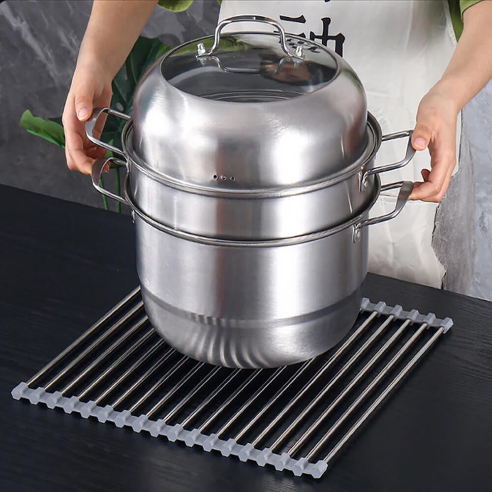 Escurridor De Platos Plegable De Acero Inoxidable