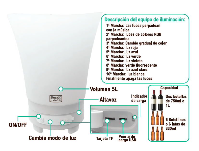 Cubitera de hielo con altavoz
