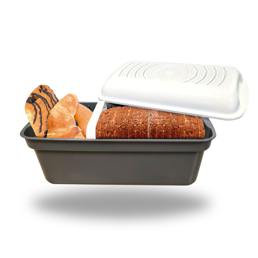 Contenedor hermético que mantiene el pan fresco por más tiempo