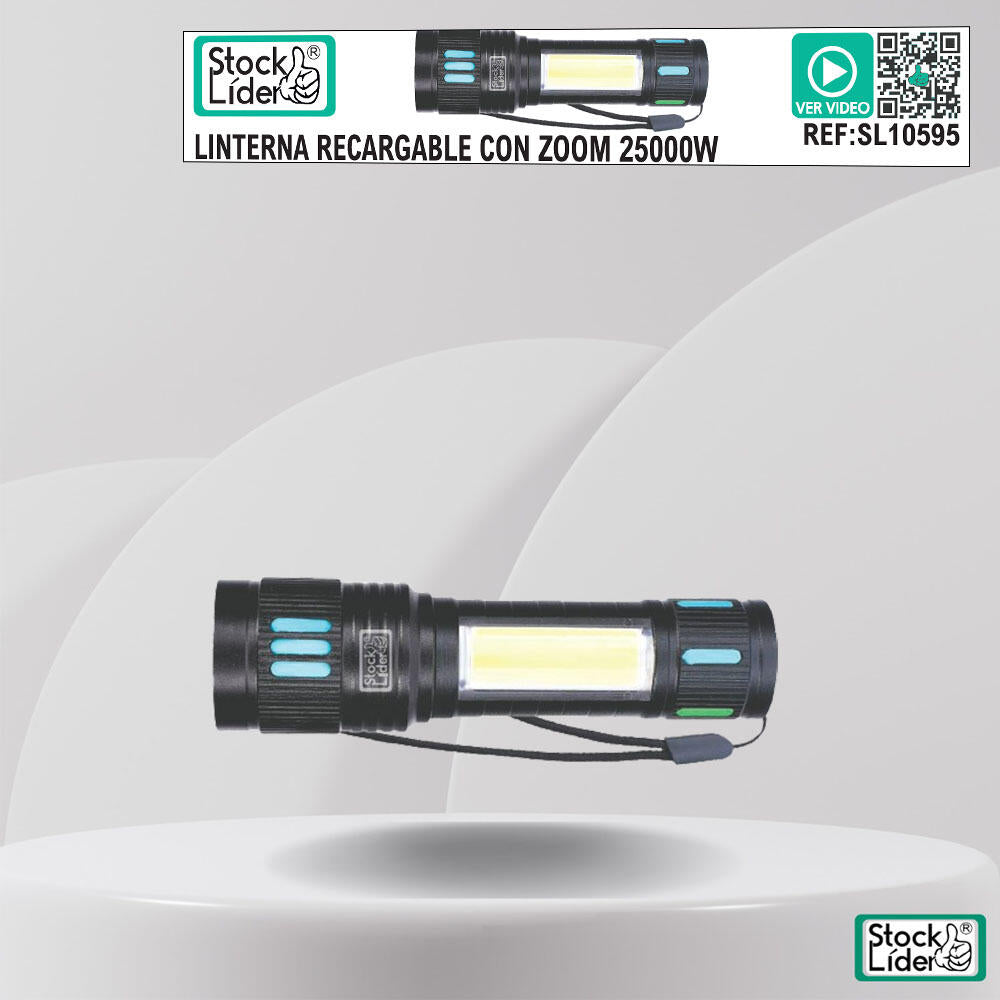 Linterna recargable con zoom 25000W