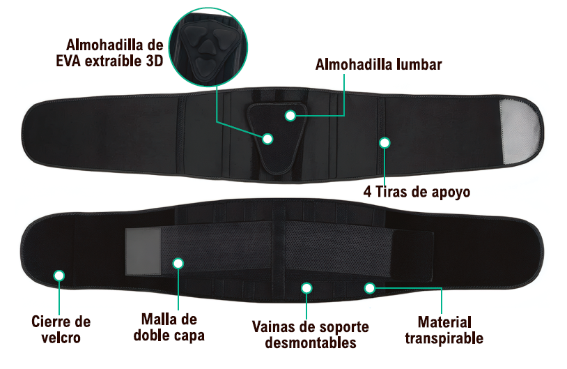 Faja lumbar con almohadilla 3d