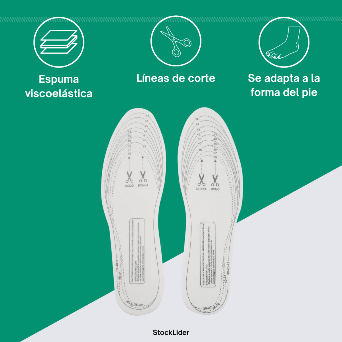 Plantilla viscoelástica con memoria