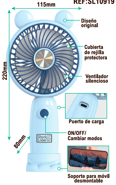 Ventilador portátil plegable