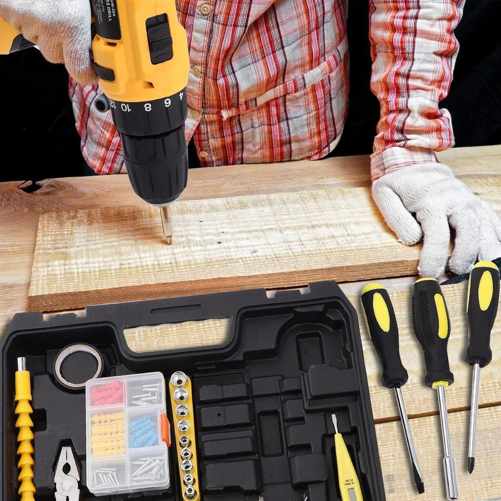 Taladro Inalámbrico 21V con 93 Piezas – Kit Completo para el Hogar