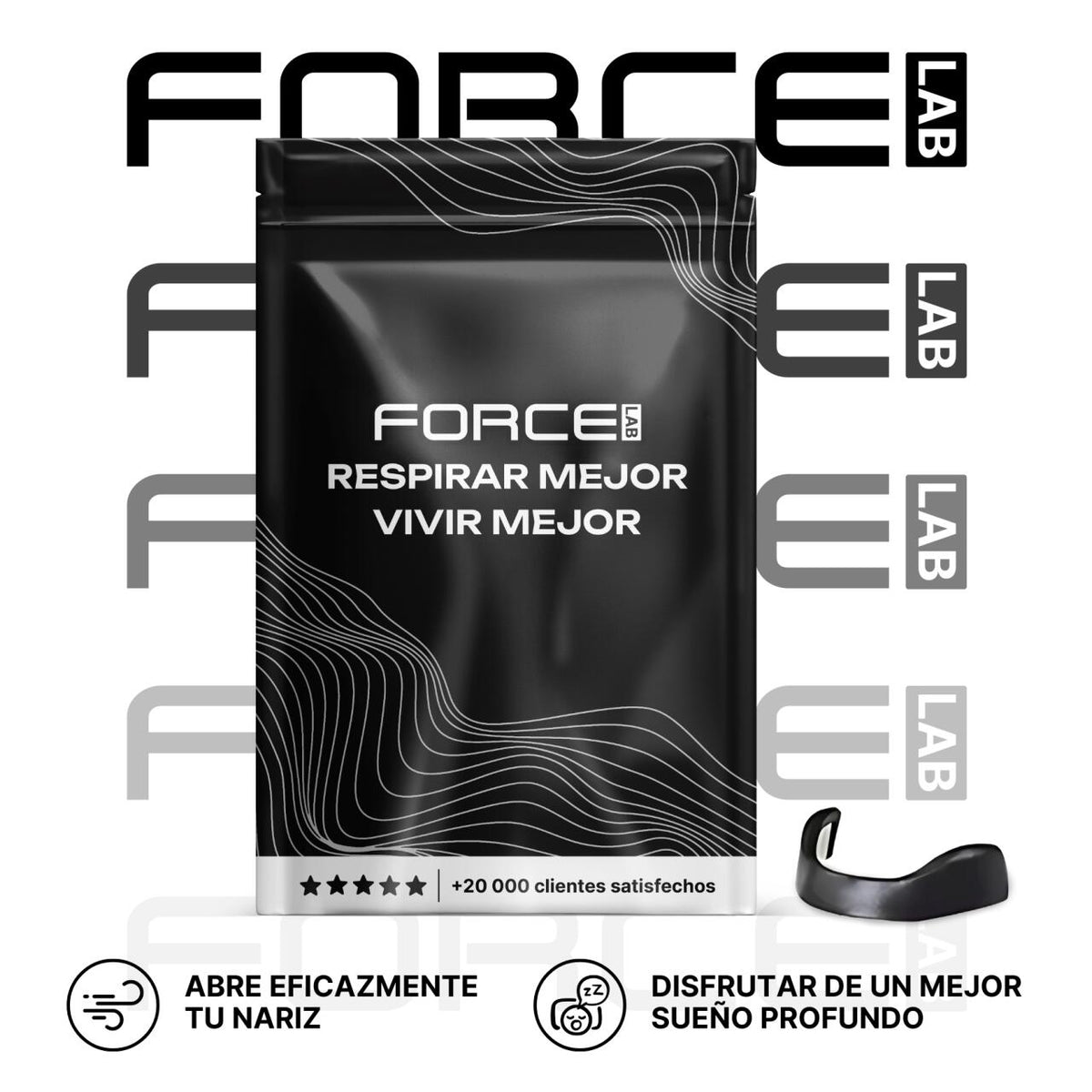 ForceLab™ V2 Tiras nasales magnéticas