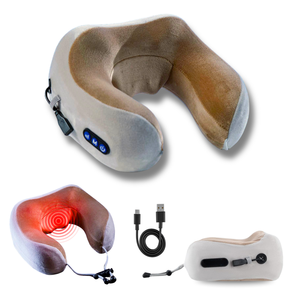 Masajeador Portátil e Inalámbrico para Cuello y Espalda con Efecto Calor