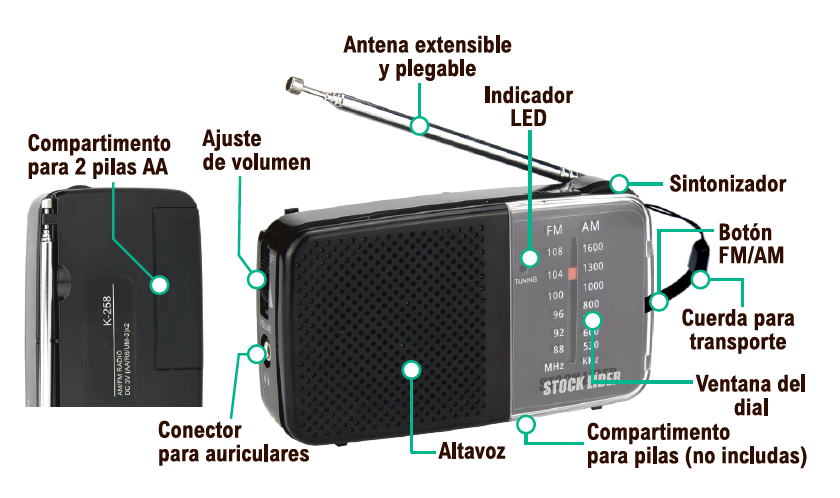 Radio am-fm portátil