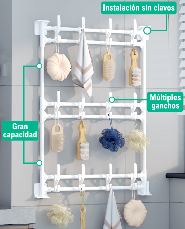 Perchero de pared 3 plantas