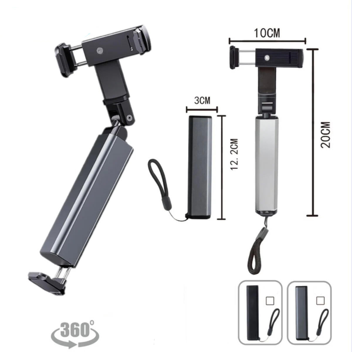 Soporte de móvil de aluminio para viaje