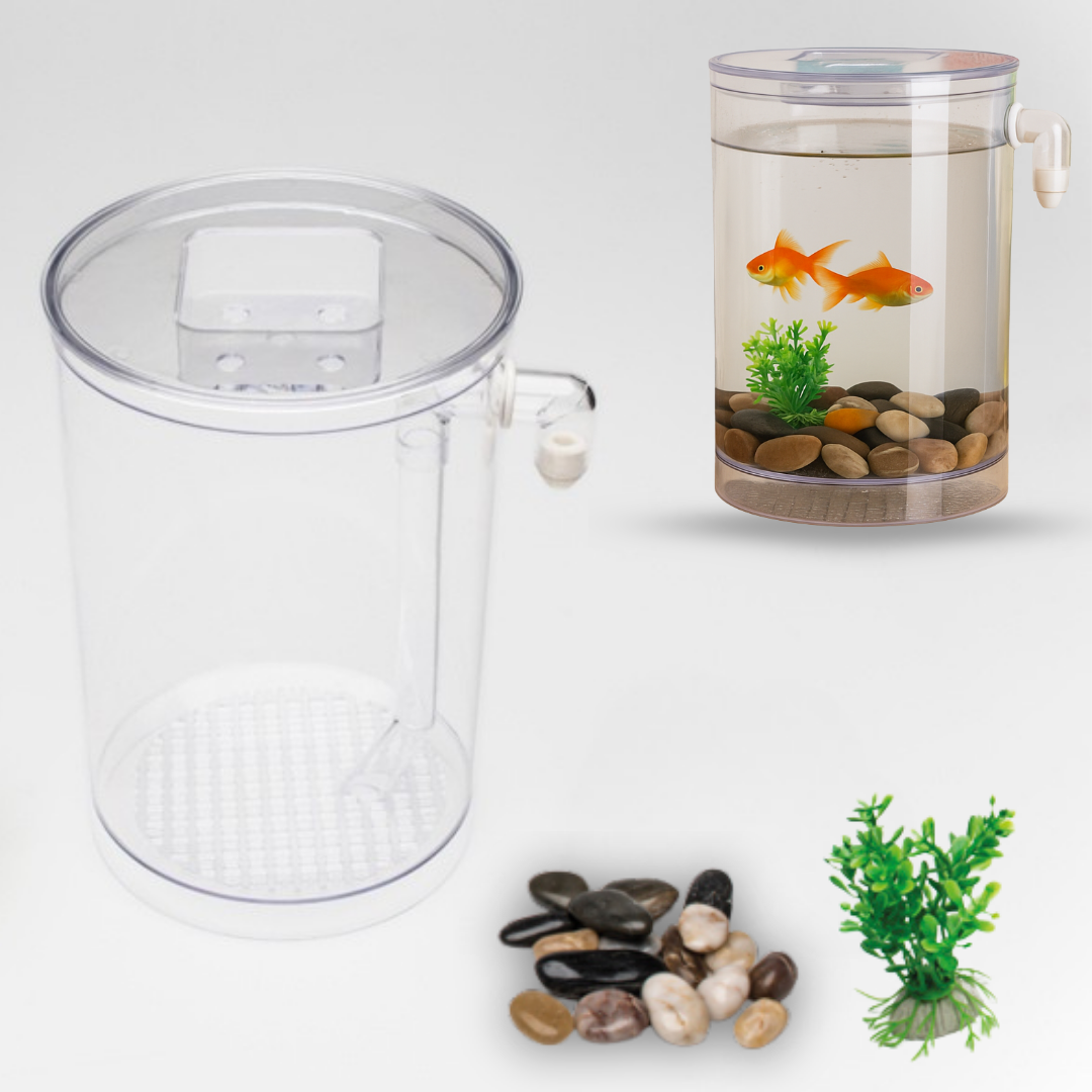 Acuario con Sistema de Limpieza Integrado y Luz LED