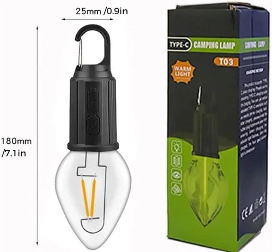 Bombilla Tipo C ideal para camping - Foco Resistente al Agua IPX4, Ideal para Camping y Decoración