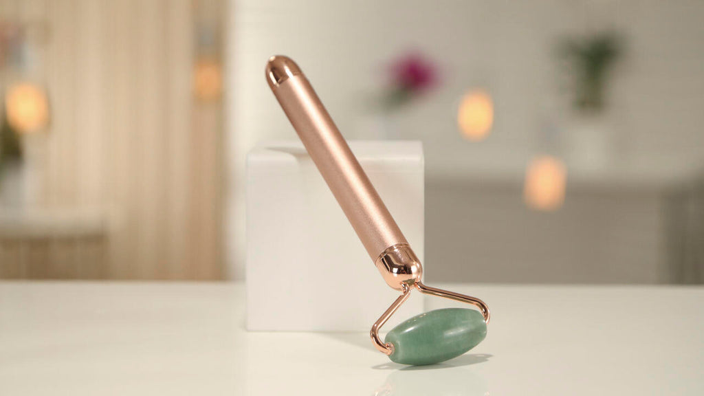Rodillo modelador facial de Jade con función de vibración