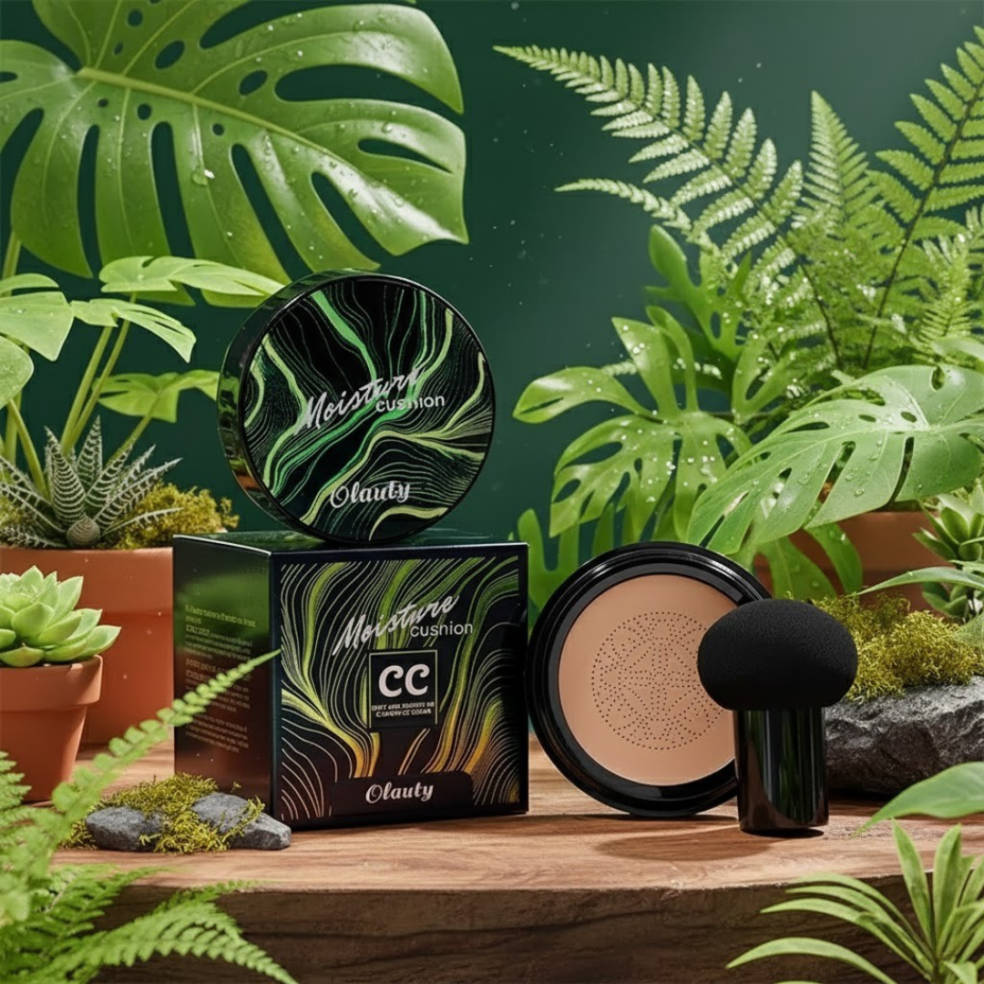 CC Cream Cushion “Mushroom” – Base ligera modulable con esponja aplicadora