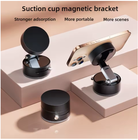 Soporte Magnético al Vacío 360° – Ventosa Fuerte y Plegable para Teléfono Móvil