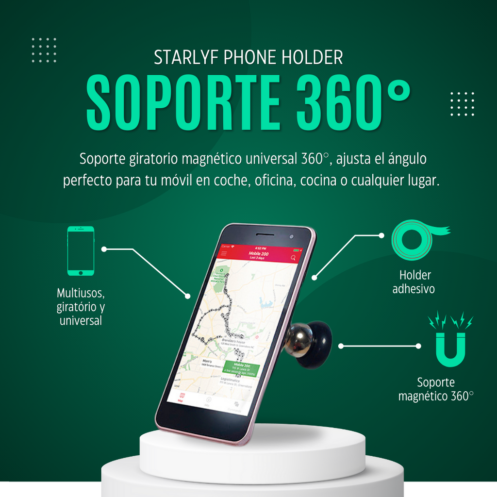 Soporte magnético universal para móvil con rotación 360°