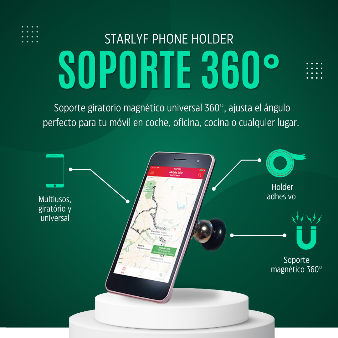 Soporte magnético universal para móvil con rotación 360°