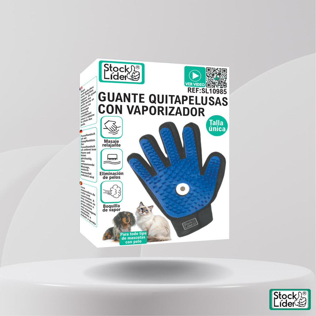 Guante quitapelusas con vaporizador
