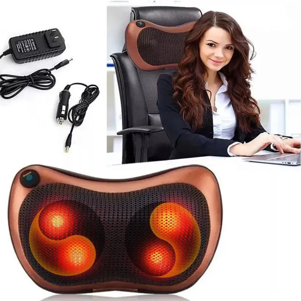 Almohada Masajeadora Eléctrica – Alivio Instantáneo en Cuello, Espalda y Hombros